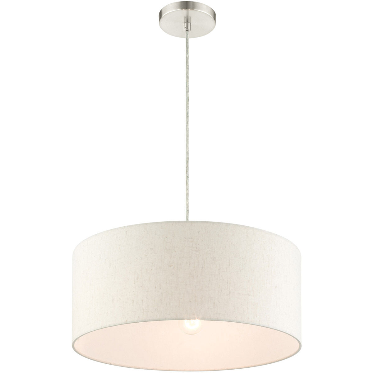Meadow 3 Light 18 inch Brushed Nickel Drum Pendant Ceiling Light 