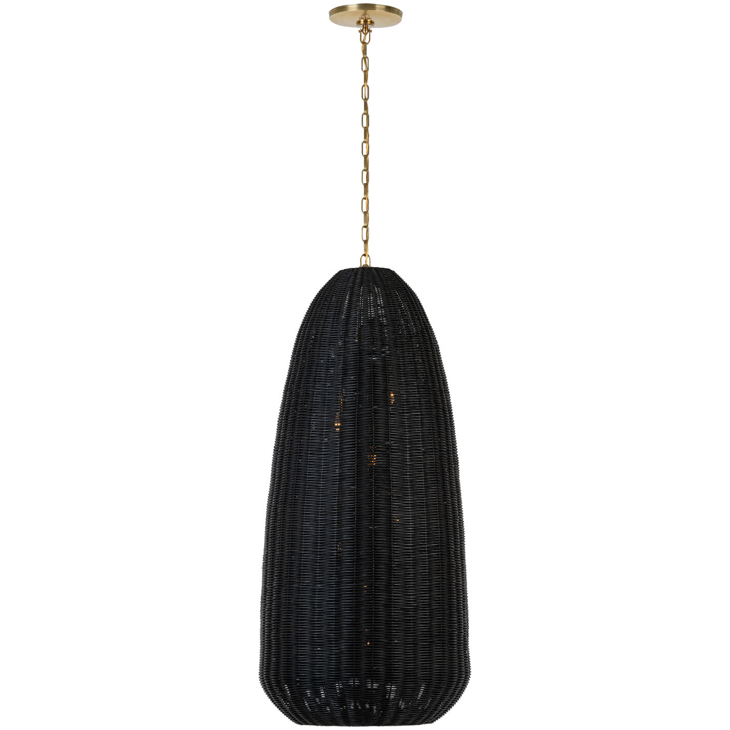 Chapman & Myers Kokomo LED 20 inch Antique-Burnished Brass Elongated Pendant Ceiling Light