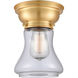 Aditi Bellmont 1 Light 6 inch Satin Gold Flush Mount Ceiling Light in Clear Glass, Aditi