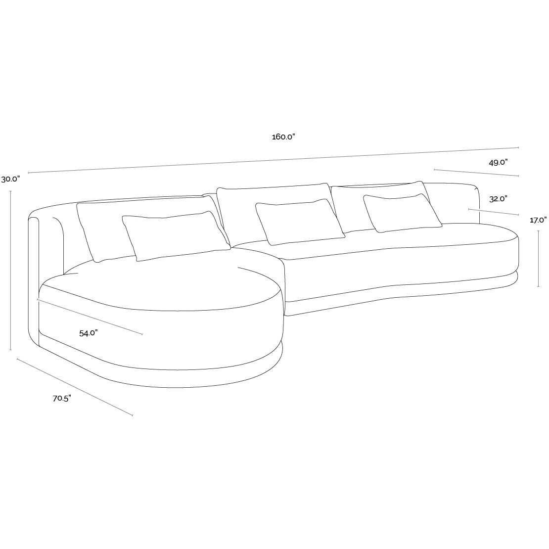 Laken Copenhagen White Sofa Chaise, LAF