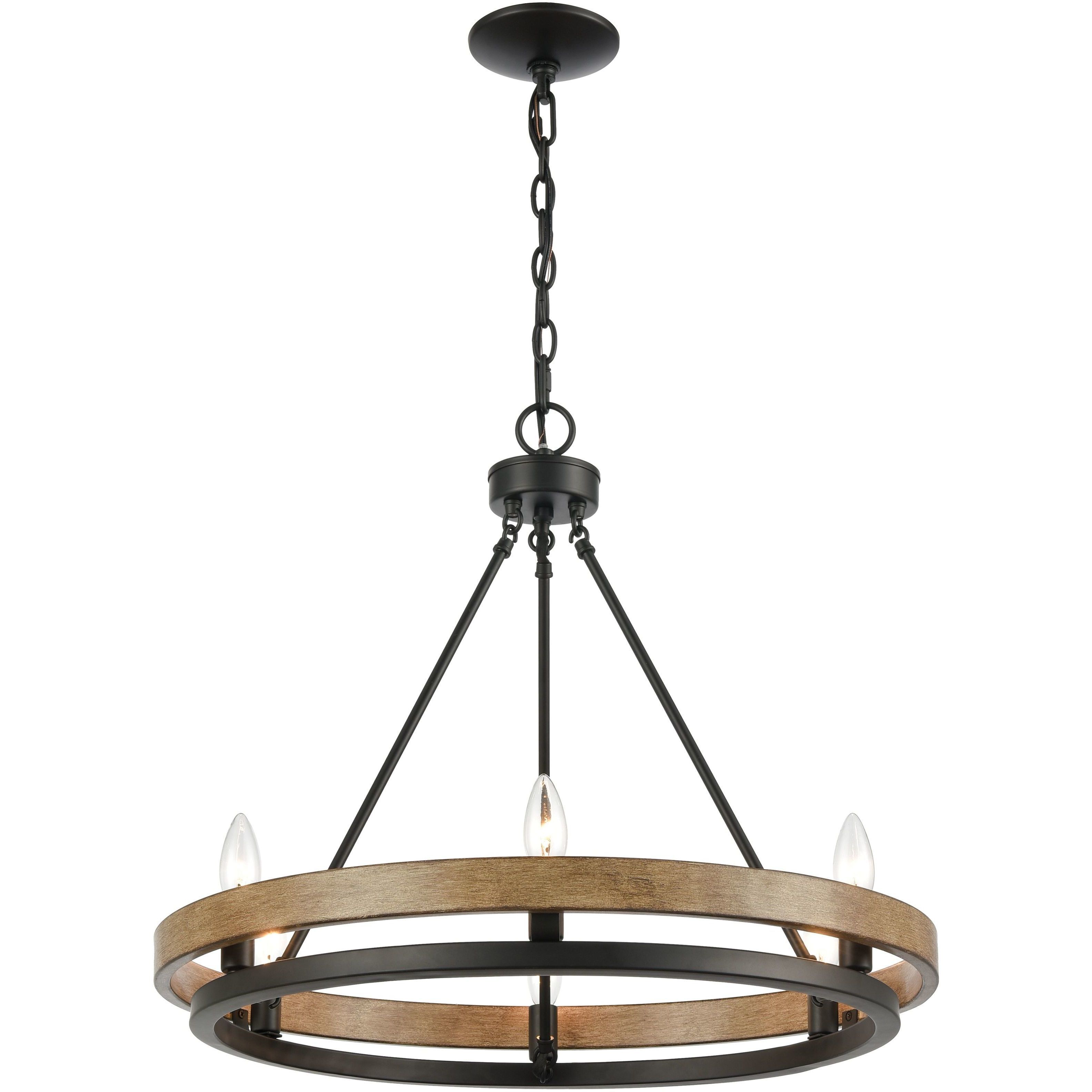 Ramsey 6 Light 24 inch Matte Black Chandelier Ceiling Light