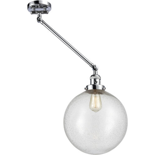 XX-Large Beacon 20 inch 100 watt Polished Chrome Swing Arm Wall Light in Seedy Glass, Franklin Restoration