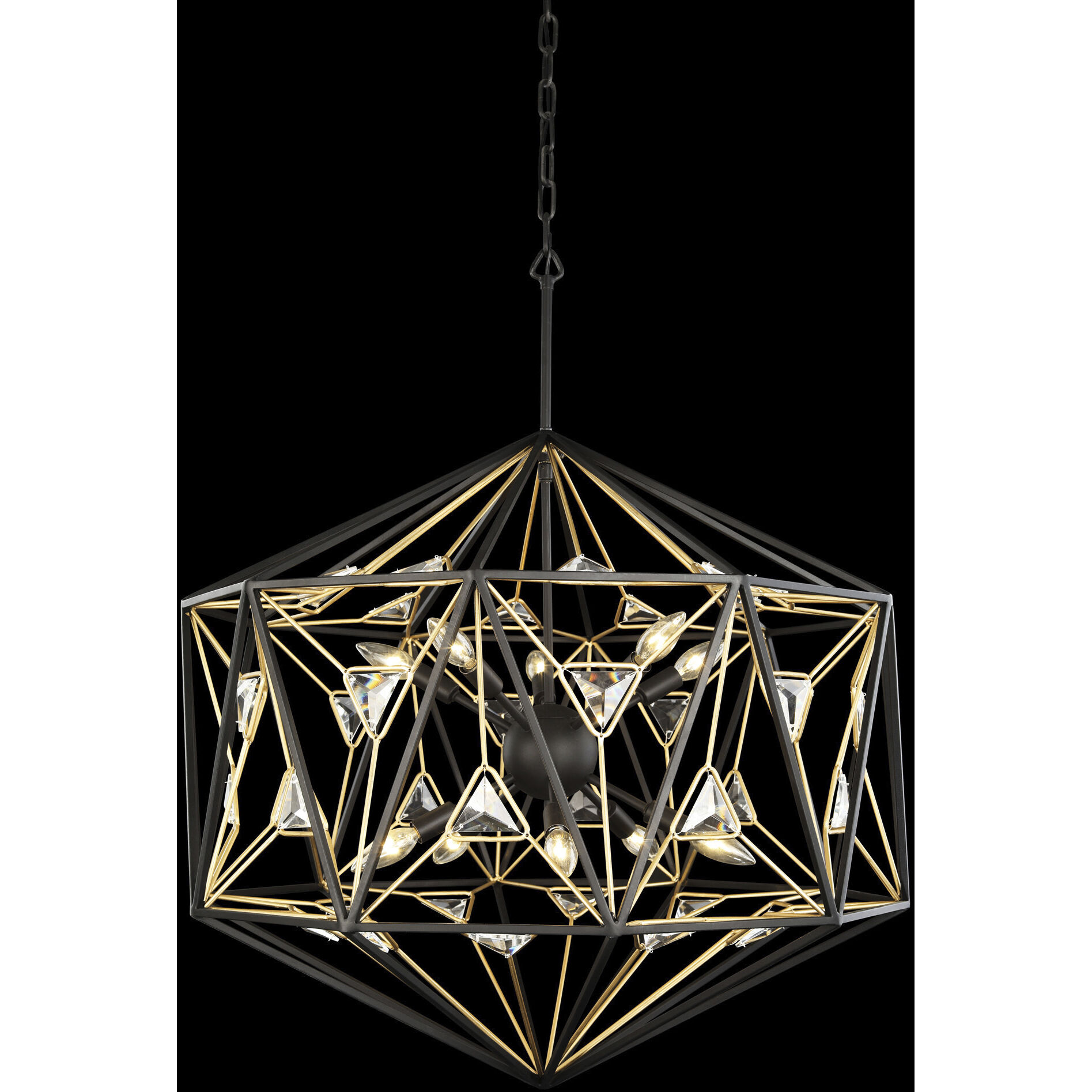 Marcia 10 Light 30 inch Matte Black and French Gold Pendant Ceiling Light