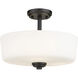 Arlington 3 Light 14.75 inch Matte Black Semi Flush Mount Ceiling Light