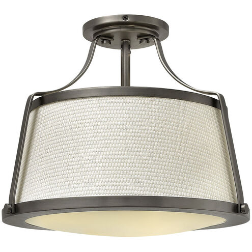Charlotte 1 Light 16 inch Antique Nickel Indoor Semi-Flush Mount Ceiling Light