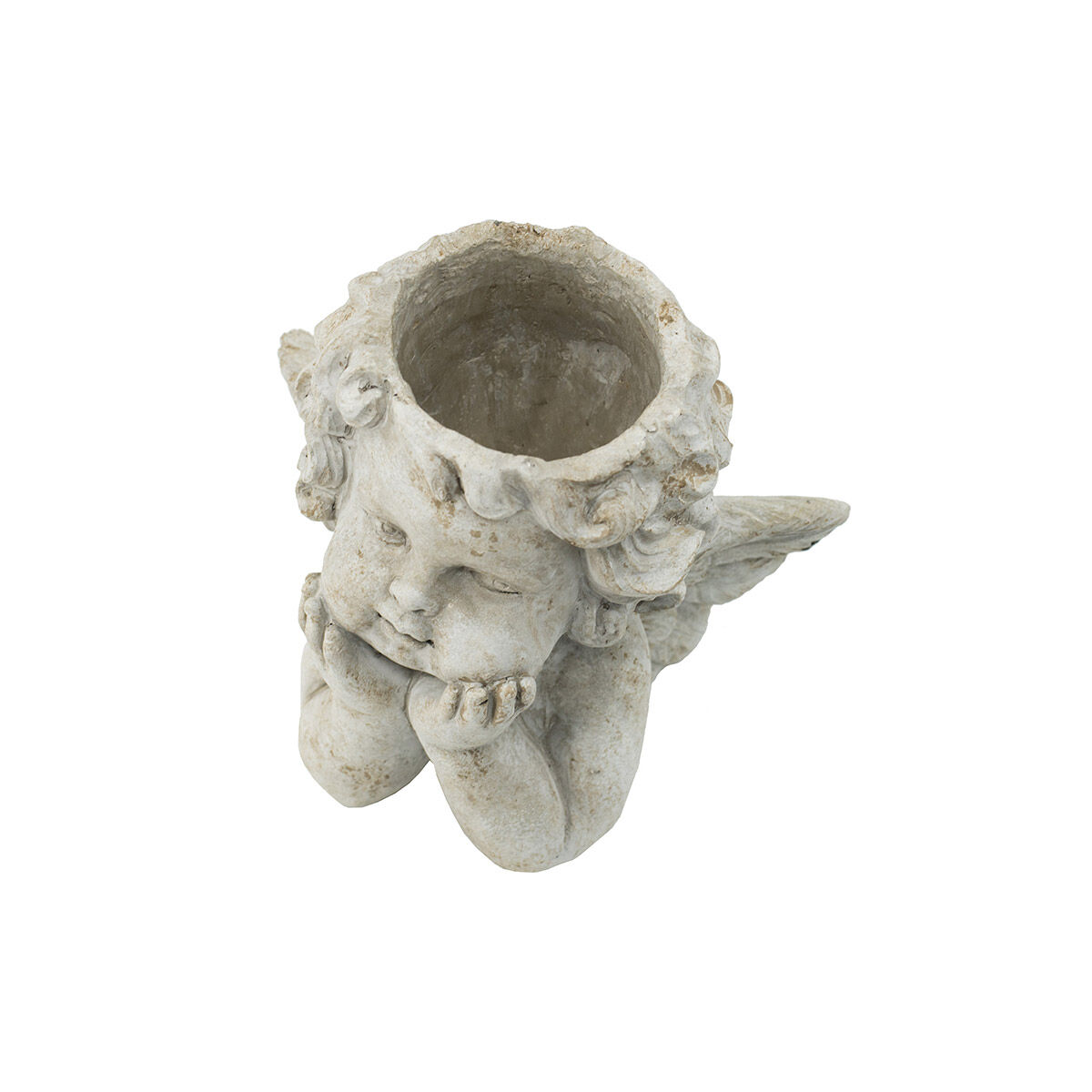 Cherub Angel Gray Outdoor Planter