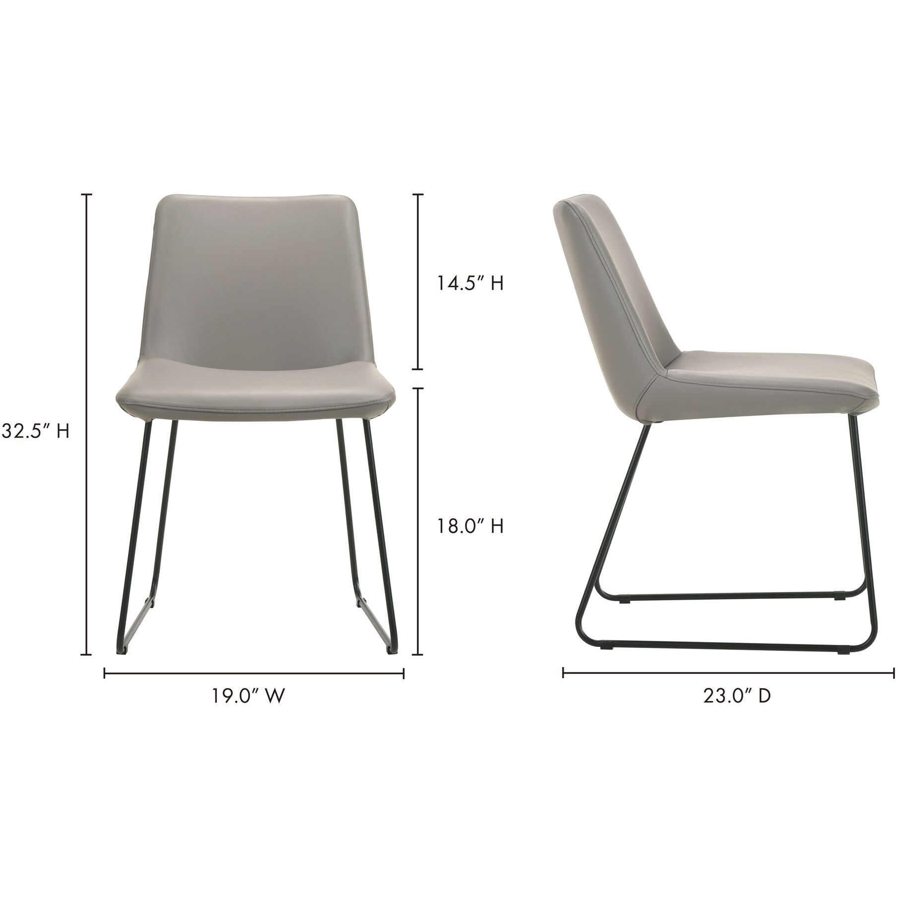 Villa Grey Dining Chair, Set of 2