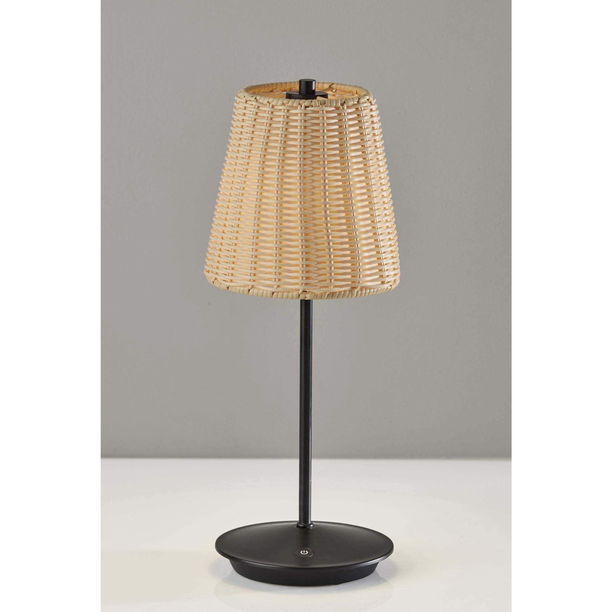 Andy 15 inch 1.50 watt Black LED Cordless Table Lamp Portable Light