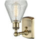 Ballston Conesus 1 Light 6 inch Antique Brass Sconce Wall Light in Incandescent, Clear Crackle Glass, Ballston