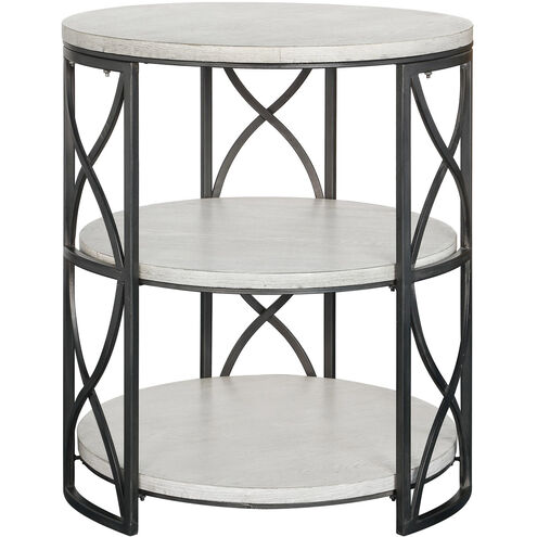 Springfield 26 X 24 inch Grey Metal and White Wood Tiered Accent Table