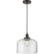 Edison Bell LED 12 inch Oil Rubbed Bronze Mini Pendant Ceiling Light in Clear Glass