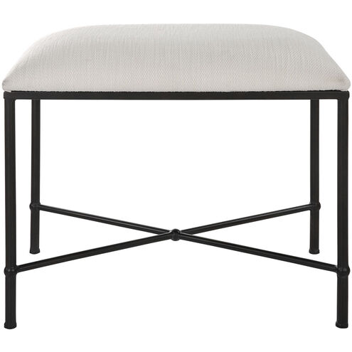 Avenham Satin Black and White Bench, Small