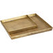 Square Linen Antique Brass Tray, Set of 2