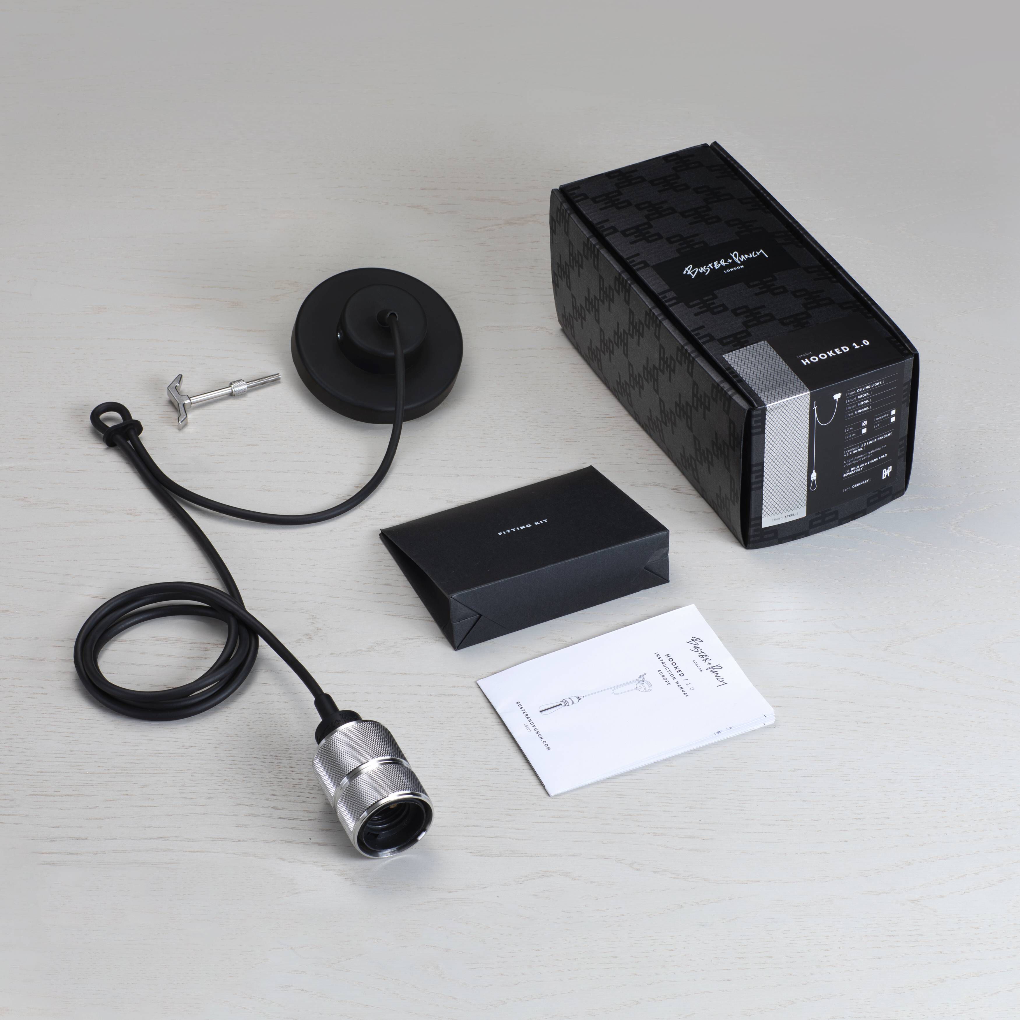 Hooked 1.0 LED 8.27 inch Stone / Steel Pendant Ceiling Light