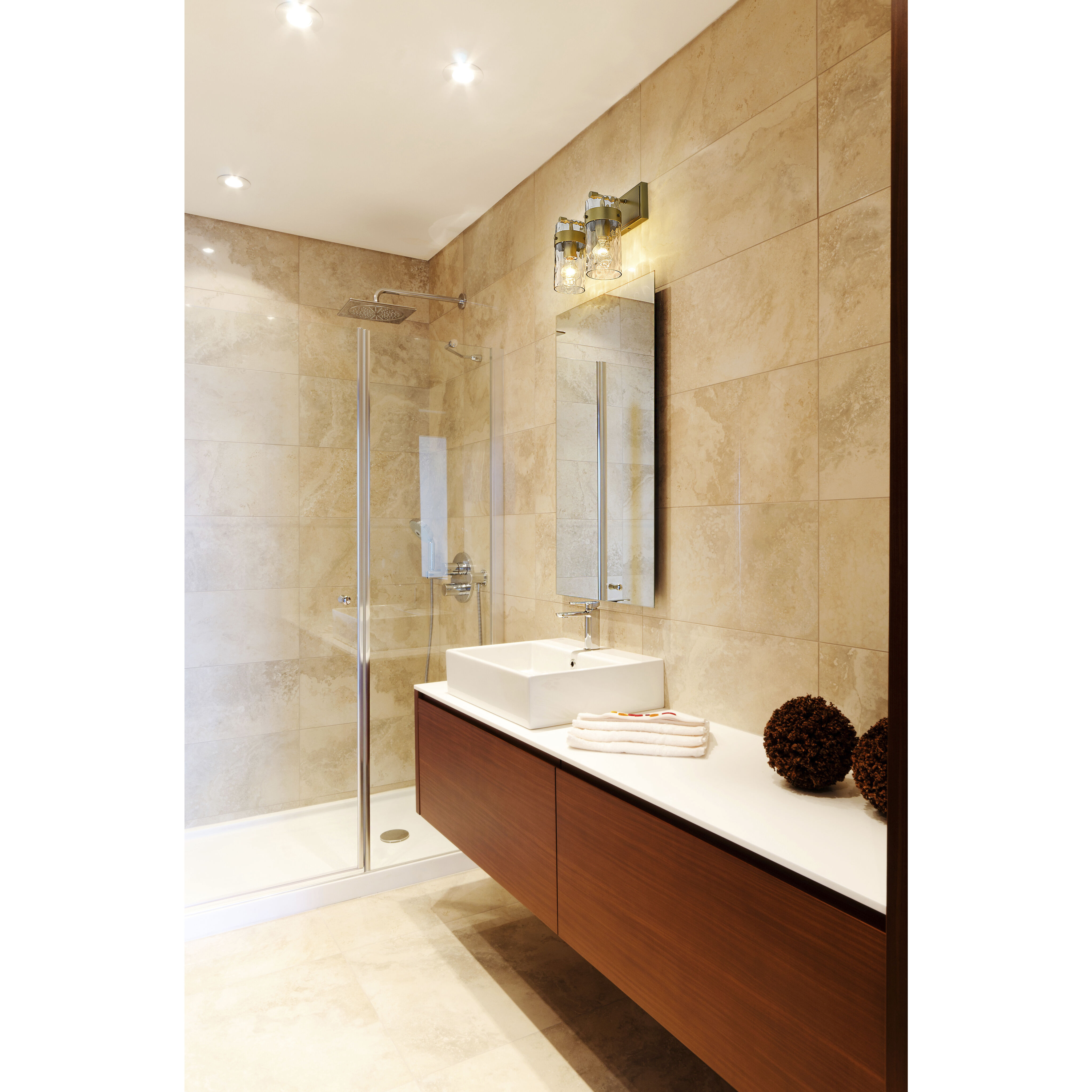 Fontaine 2 Light 14 inch Rubbed Brass Vanity Wall Light in Rubbed Bronze