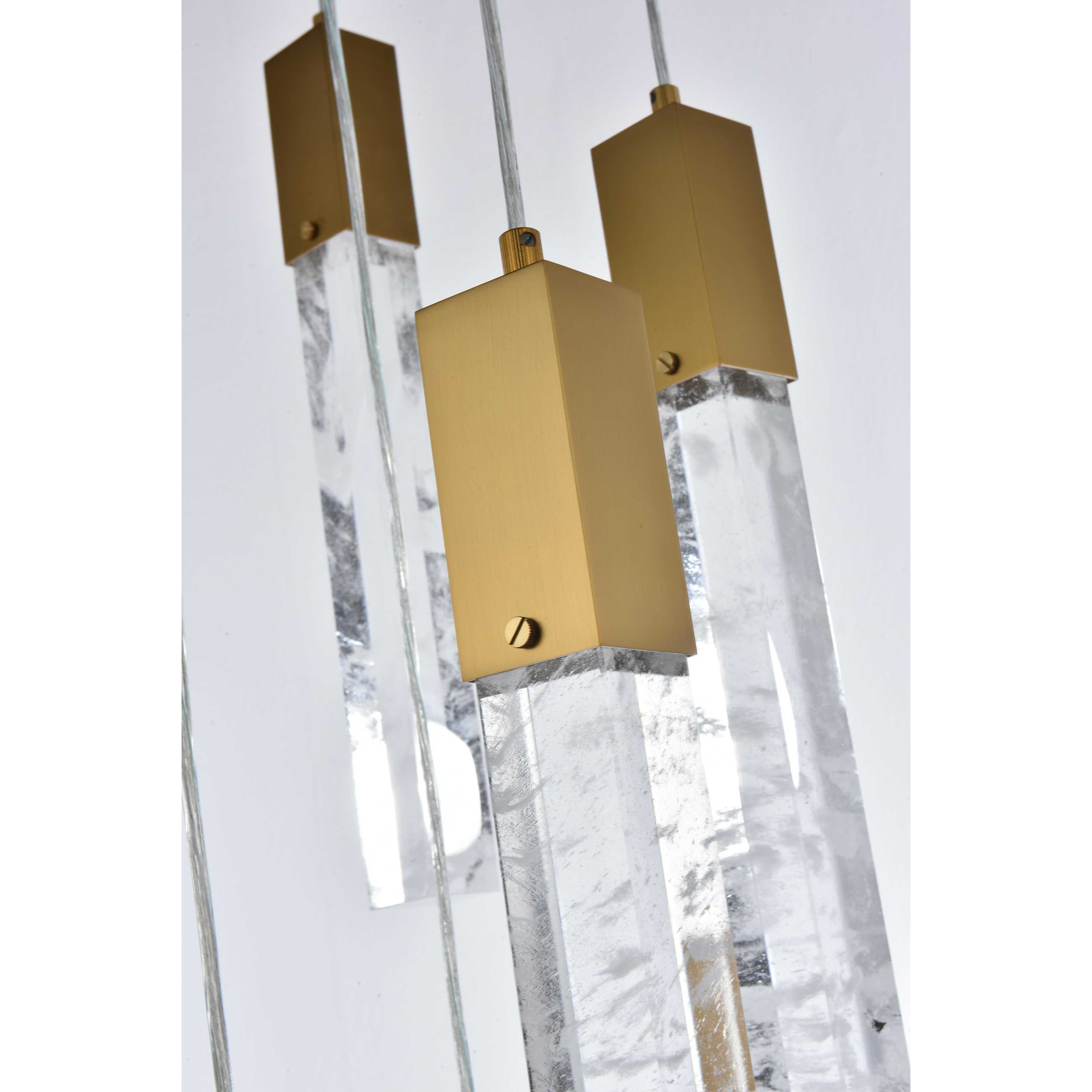Aurora 8 Light 12 inch Satin Gold Pendant Ceiling Light