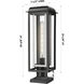 Mansfield 1 Light 20.38 inch Matte Black with Silver Outdoor Post Lantern in Clear Glass
