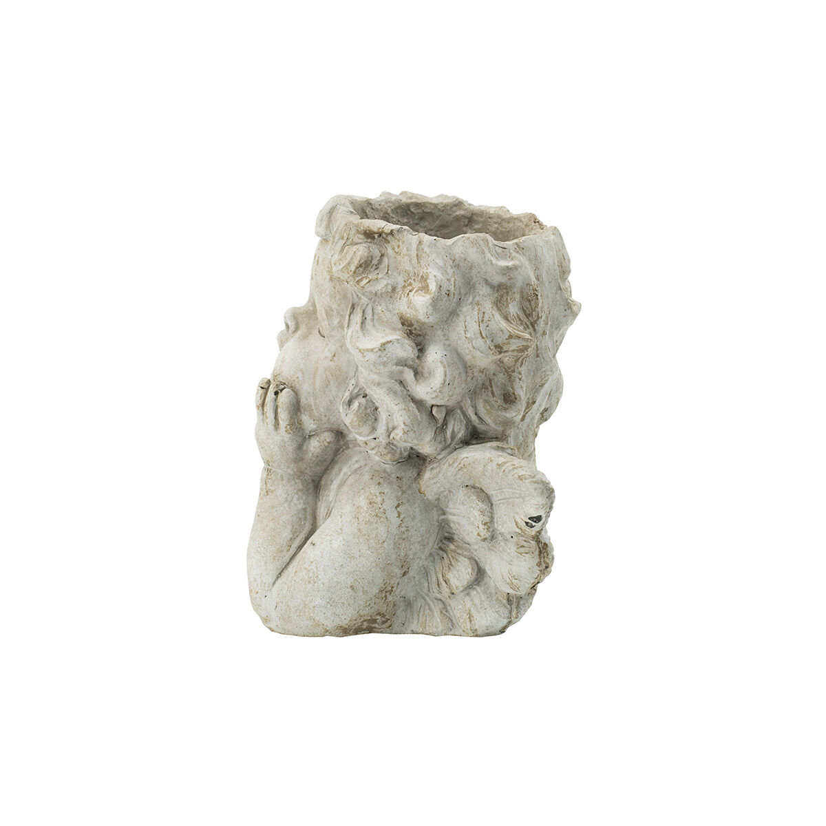 Cherub Angel Gray Outdoor Planter