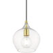 Aldrich 1 Light 8 inch Satin Brass with Polished Brass Accent Pendant Ceiling Light