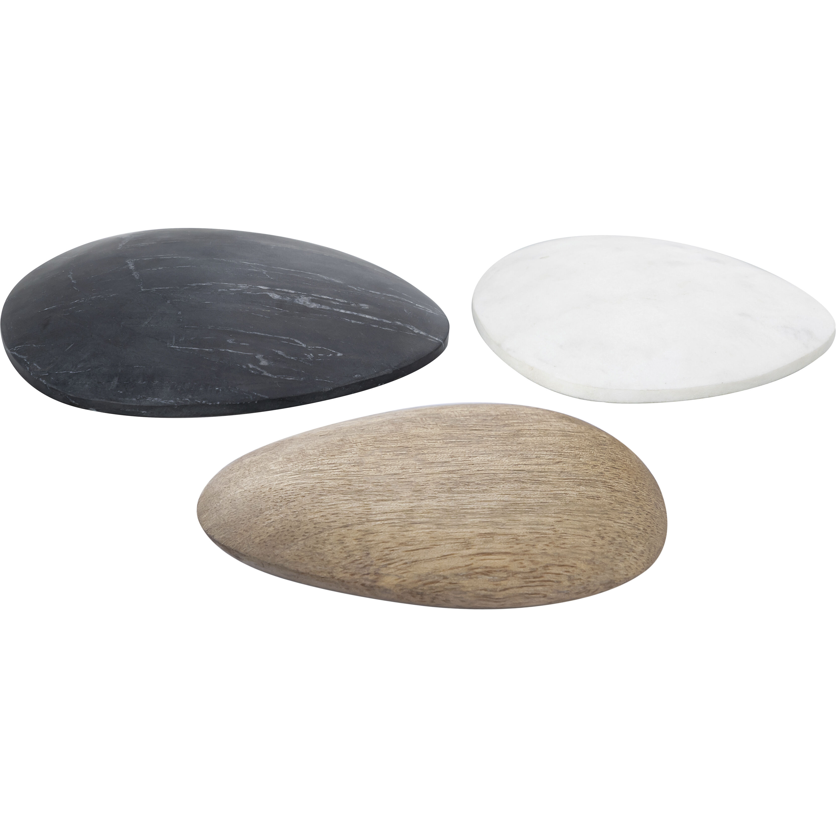 Cairn Black with White and Natural Decorative Object, Set of 3