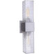 Ridge 2 Light 18 inch Satin Aluminum Outdoor Wall Sconce