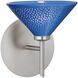 Kona LED 6 inch Satin Nickel Mini Sconce Wall Light in Blue Starpoint Glass