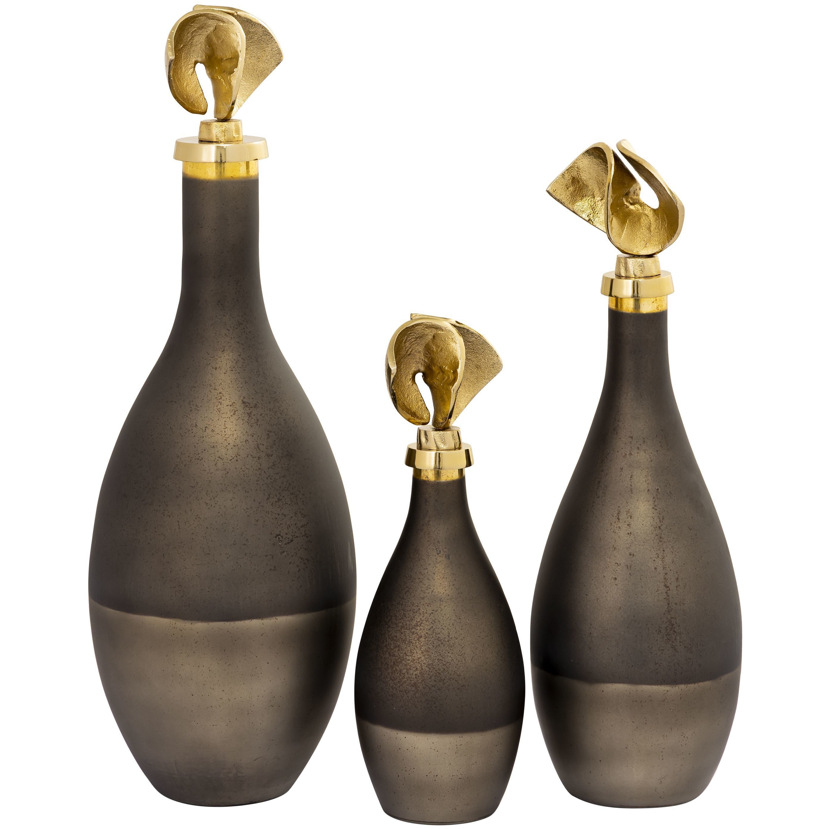Aimee Metallic Brown with Gold Bottle, Set of 3