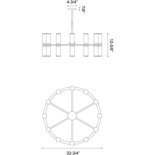 Revolve 24 Light 32.75 inch Clear Glass and Polished Nickel Chandelier Ceiling Light