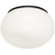 Gelasin 1 Light 6.25 inch Black Flush Mount Ceiling Light in Black and Opal Glass
