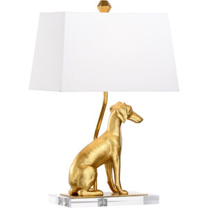 Claire Bell 24 inch 100.00 watt Antique Gold Leaf/Clear Table Lamp Portable Light, Right