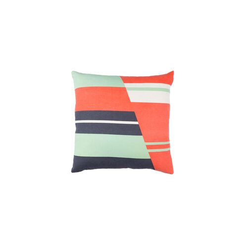 Lina 20 X 20 inch Bright Orange and Charcoal Throw Pillow