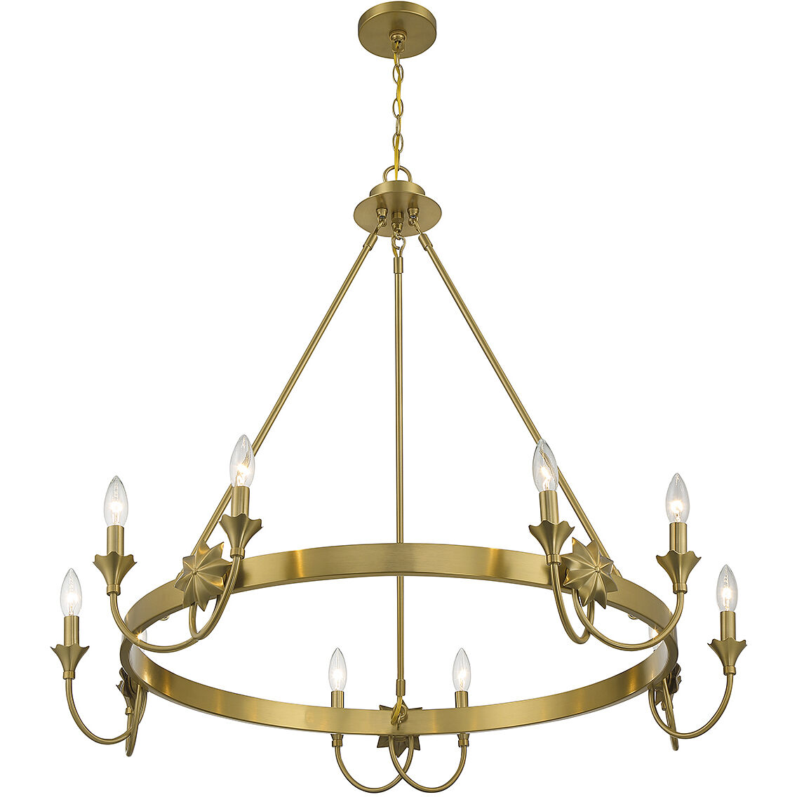 Sullivan 10 Light 40 inch Warm Brass Chandelier Ceiling Light