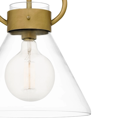 Webster 1 Light 12 inch Weathered Brass Semi-Flush Mount Ceiling Light