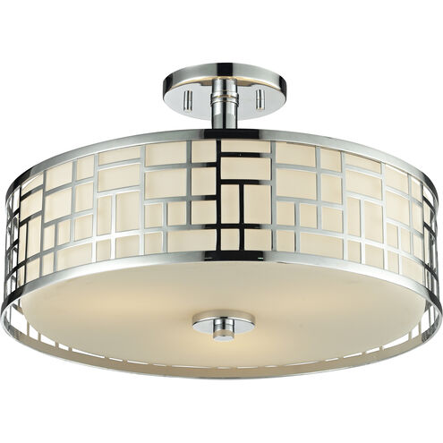 Elea 3 Light 16.25 inch Chrome Semi Flush Mount Ceiling Light
