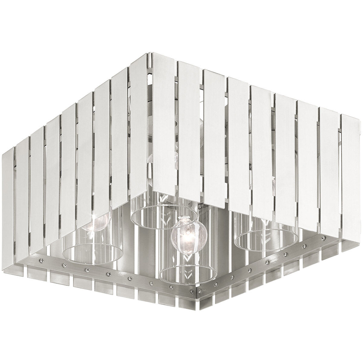 Greenwich 4 Light 13 inch Brushed Nickel Outdoor Flush Mount