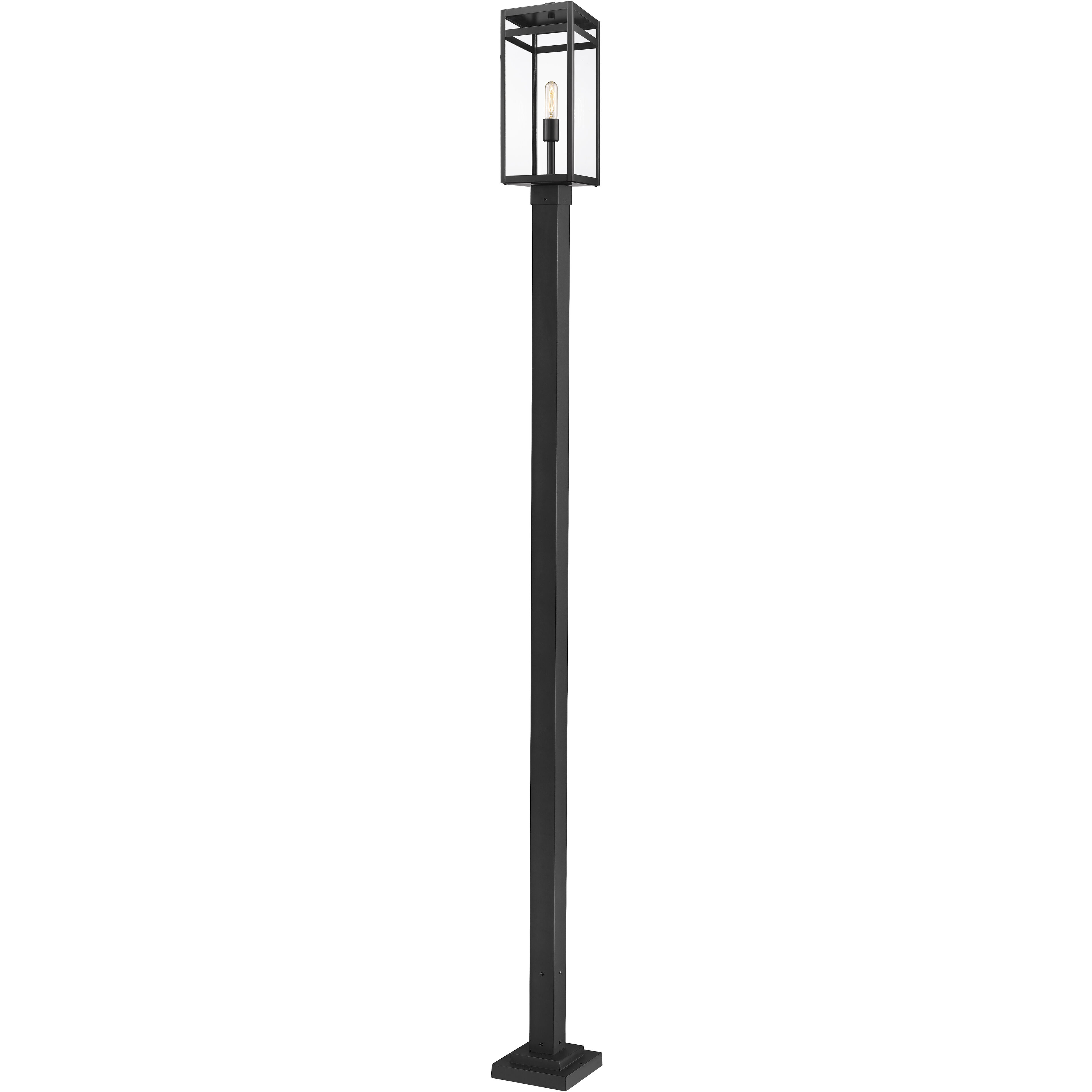 Nuri 1 Light 115 inch Black Outdoor Post Mounted Fixture