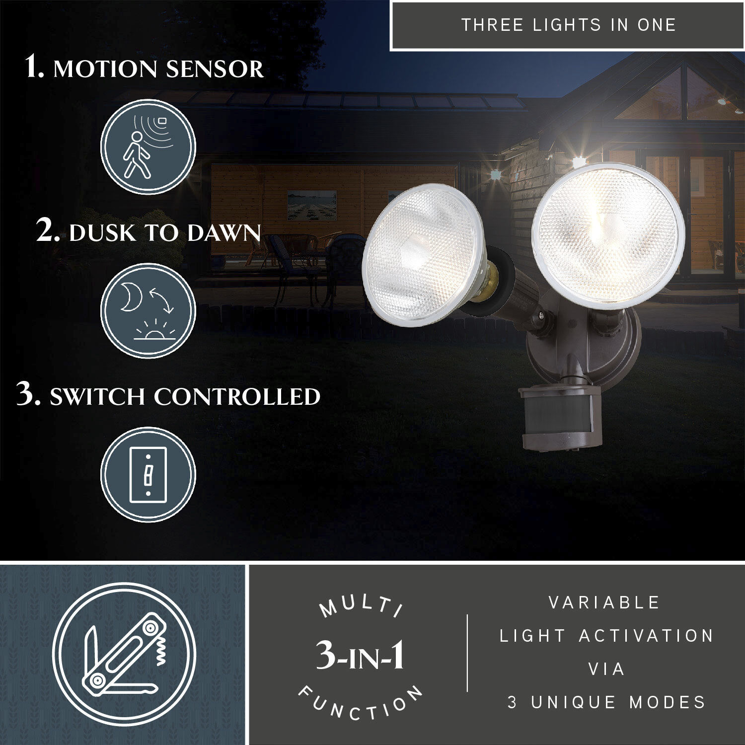 Outdoor Security LED 6.25 inch Bronze Outdoor Security