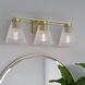 Riville 3 Light 22.75 inch Vintage Brass Bathroom Vanity Light Wall Light