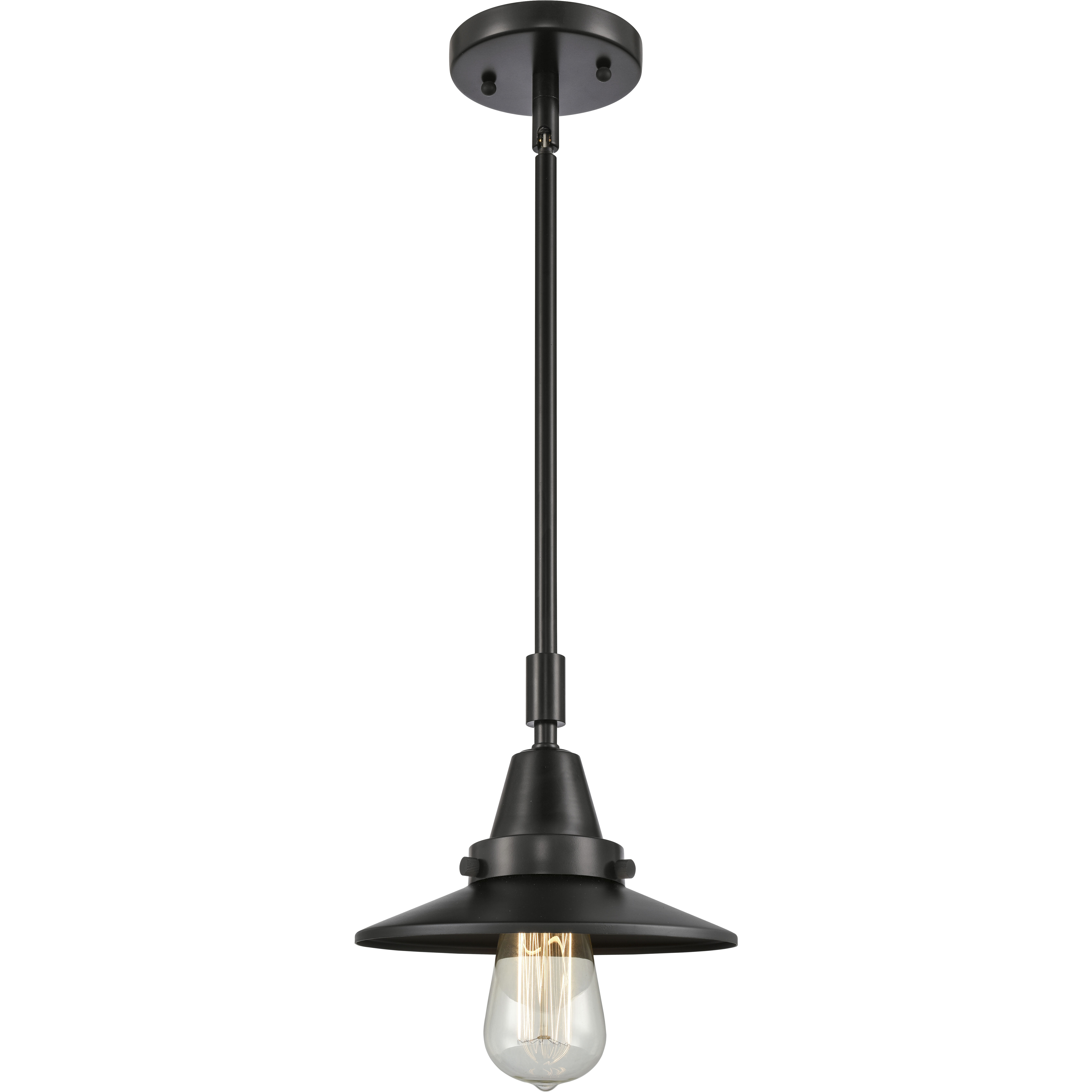 Franklin Restoration Railroad 1 Light 8 inch Matte Black Mini Pendant Ceiling Light