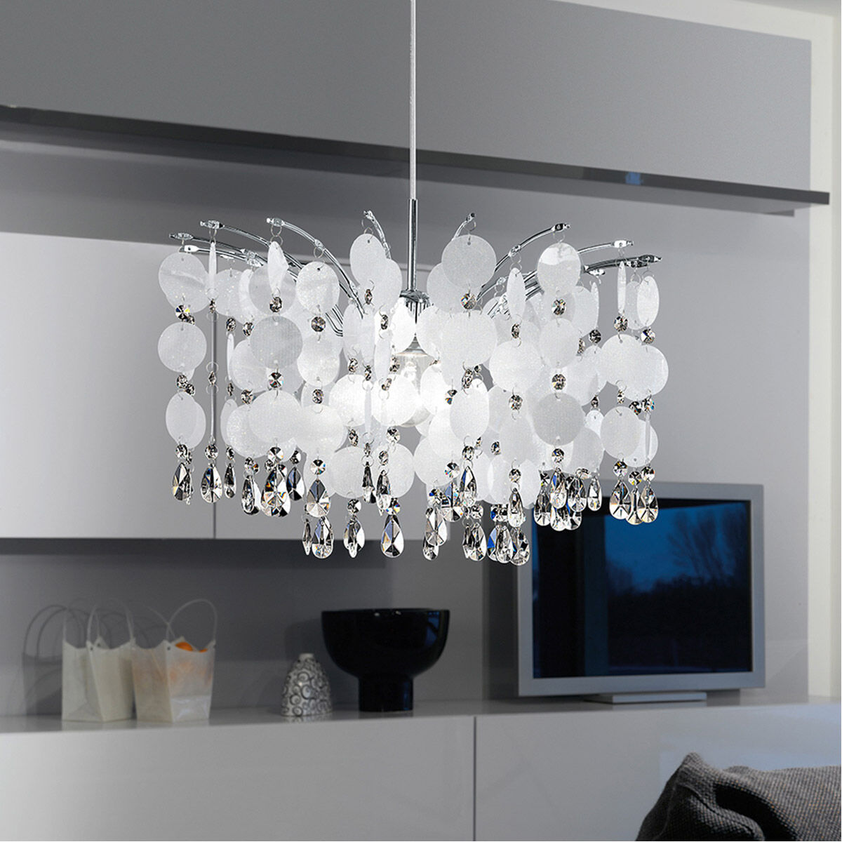 Fedra 1 Light 15 inch Chrome Chandelier Ceiling Light
