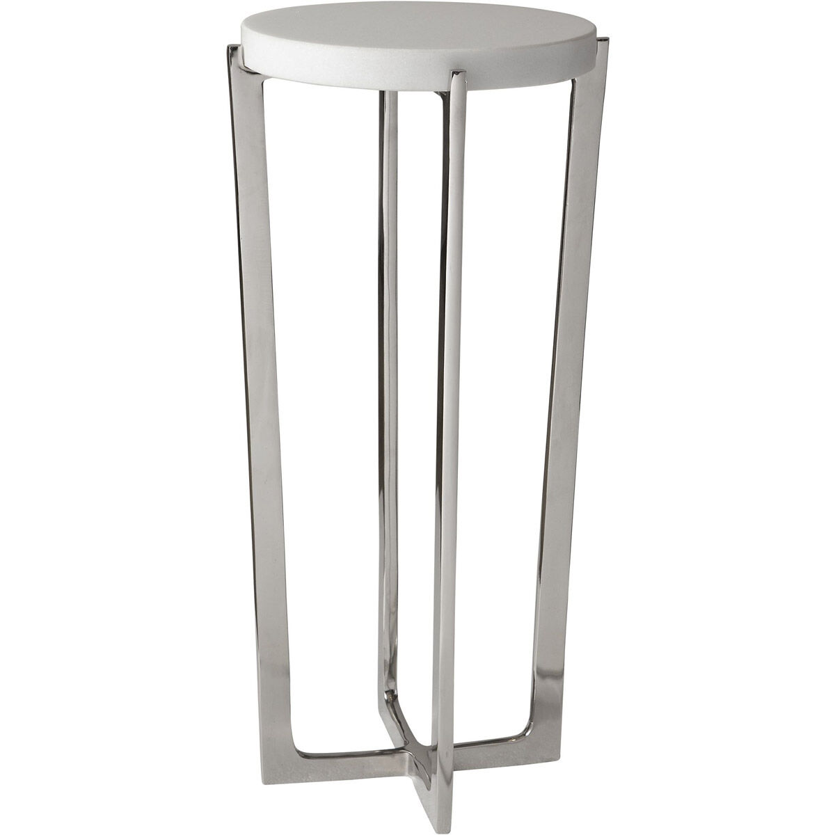 Waldorf 25 X 12 inch White Marble and Polished Nickel Drink Table
