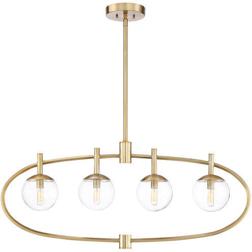 Piltz 4 Light 40 inch Satin Brass Island Light Ceiling Light