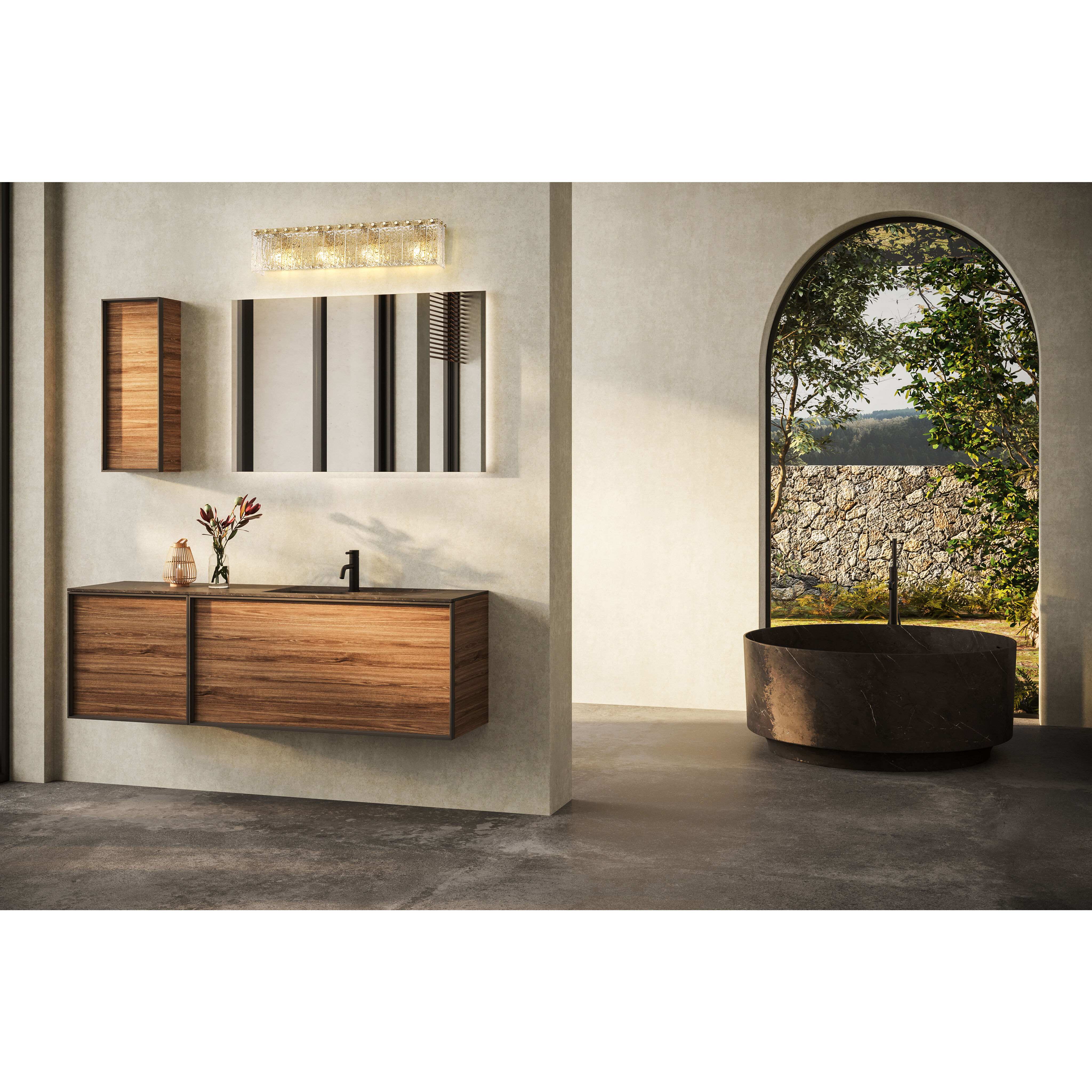 Glacier 4 Light 31.25 inch Modern Gold Vanity Wall Light