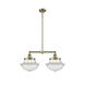 Franklin Restoration Large Oxford 2 Light 21 inch Antique Brass Chandelier Ceiling Light, Franklin Restoration