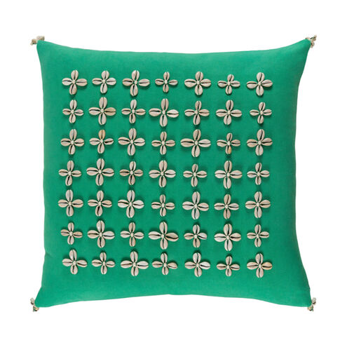 Lelei 22 X 22 inch Grass Green and Cream Pillow