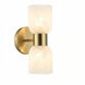 Vonda 2 Light 4.75 inch Aged Brass Wall Sconce Wall Light in Faux Alabaster