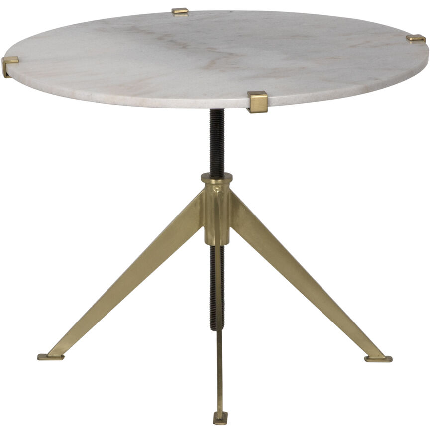 Edith 30.5 X 30.5 inch Antique Brass Adjustable Side Table, Large