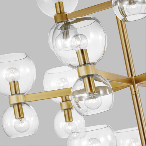 kate spade new york Londyn 24 Light 36.5 inch Burnished Brass with Clear Glass Chandelier Ceiling Light