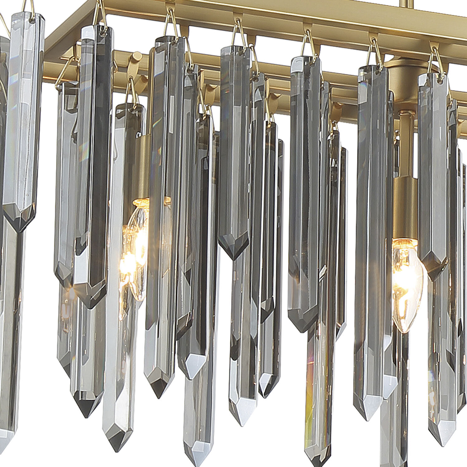 Gemma 6 Light 52 inch Modern Gold Linear Chandelier Ceiling Light