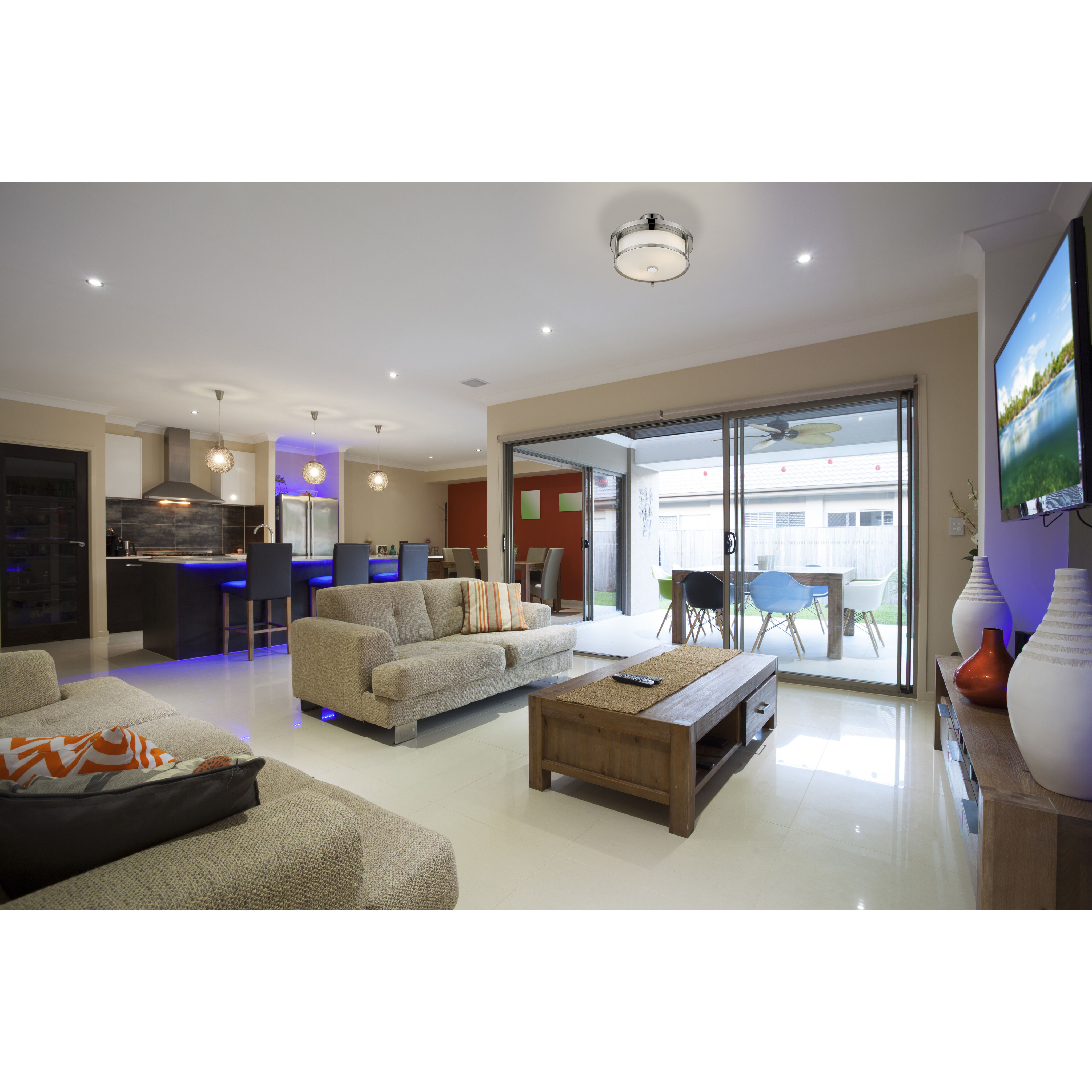 Savannah 3 Light 15.75 inch Chrome Semi Flush Mount Ceiling Light